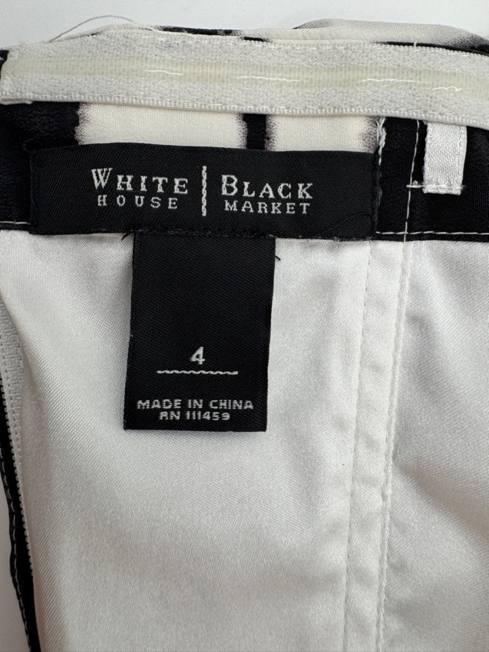 White House Black Market Black & White Strapless Tie-Front Corset Size 4 - Picture 8 of 8